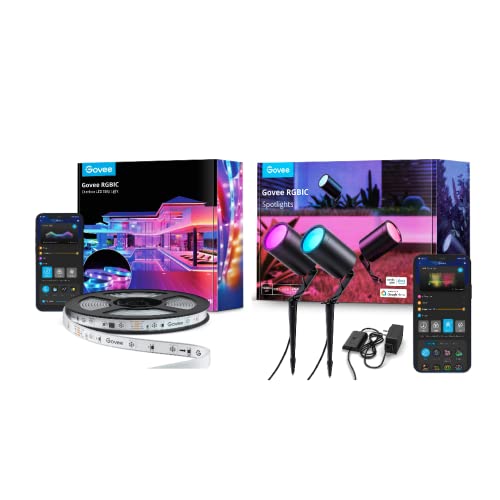 Govee Outdoor Led Strip Lights Bundle Led Spot Lights Outdoor, Ip65 Waterproof Outdoor Spotlights For Yard, Smart Wifi Low Voltage Landscape Lighting #TOP18