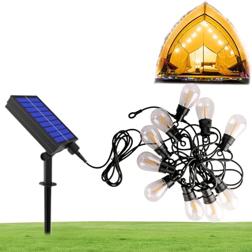 Guirnalda solar al aire libre – Luces solares impermeables para el jardín, iluminación al aire libre 8 modos diseño retro decoración jardín y patio