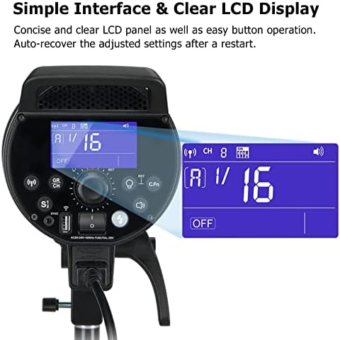 Godox DP400III Studio Flash GN65, Bowens Mount Flash Built-in Godox 2.4G Wireless System, 400Ws Professional Studio Flash Strobe Monolight, 1s Quick Recycle Time, Outstanding Output Stability
