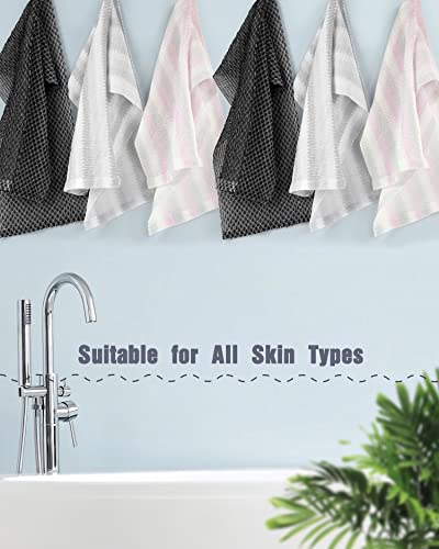 Exfoliating Bath Washcloth Set Of 6, Long Exfoliating Back Scrubbers For Use In Shower 37 X 9.5 Inches, Exfoliating Cloth Towel For All Skins, Back Sponges Net Loofah Towels #TOP5