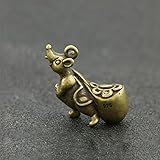 Tamaño: como se muestra SHUBIAO Figuritas Decoración de Arte Esculturas y estatuas de jardín Cobre Retro Rata de la Suerte Feng Shui Ratón Llaveros Joyas Colgantes Rata de latón Lucky Gial Hombres Llaveros de Coche
