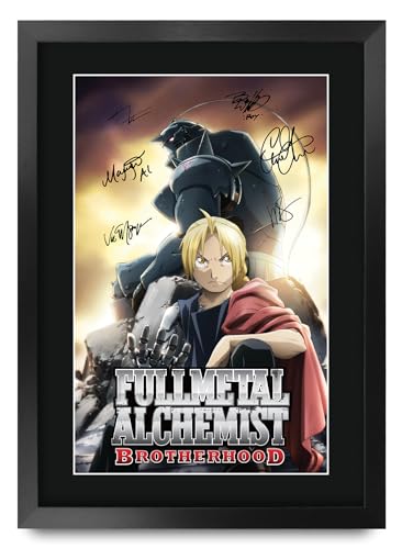 Image of HWC Trading Full Metal Alchemist Japanese Anime Gifts Printed Signed Autograph Poster for TV Memorabilia Fans - A3 Framed
