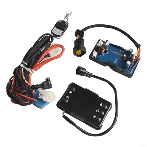 Diesel Air Heater LCD Monitor Switch Control Board Set with Remote Control, 12V/24V Compatible 30-40°C Temperature Range for 2kw/5kw/8kw Car Truck Parking Heater Repair