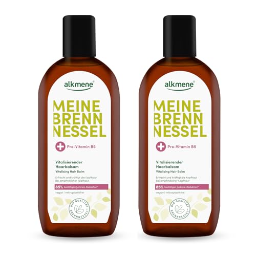 alkmene Lot de 2 flacons d'eau pour cheveux à l'ortie avec provitamine B5 250 ml – Baume pour cheveux à l'ortie pour cuir chevelu sensible – Tonique capillaire, soin du cuir chevelu, lotion capillaire