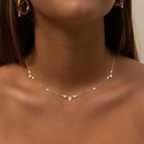SELSHE Choker Necklace for Women,Dainty 14K Gold Plated Chain Choker Necklaces Waterproof Statement Gold Necklace Simple Gold Necklaces for Women Trendy Gold Jewelry Charm Necklace by SELSHE - Used condition - Image 7