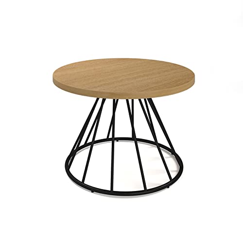 Mr Office Figaro coffee table with black spiral base, Kendal Oak