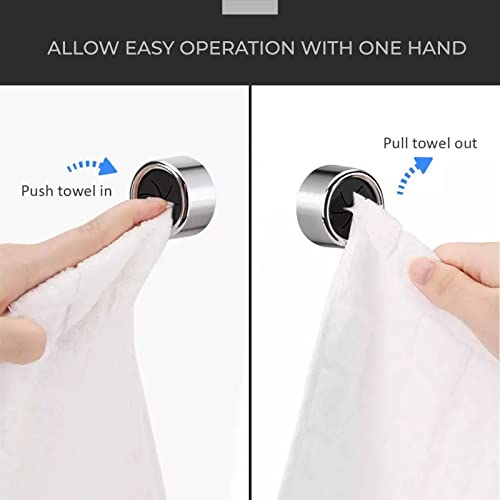 Towel Holders 6 Kitchen Towel Hooks Round Self Adhesive Chrome Easy Installation Wall Mount For Kitchen Bathroom Cabinet Garage Hand Dish Shower Or Outdoor Towel No Drilling #TOP2