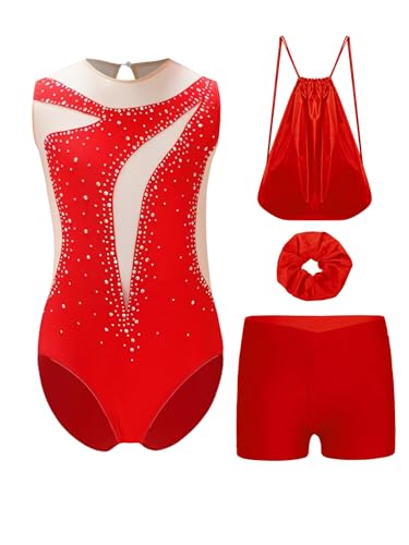 Justaucorps de gymnastique filles sans irritation manches longues avec sac