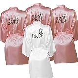 Watchify Brautjungfer Bademäntel Hochzeit Braut Party Bademäntel Team Braut Robe Kimono Satin Pyjama
