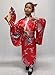 Japanese Traditional Dress Kimono Robe for Kids Girls Costume(Red130cm)