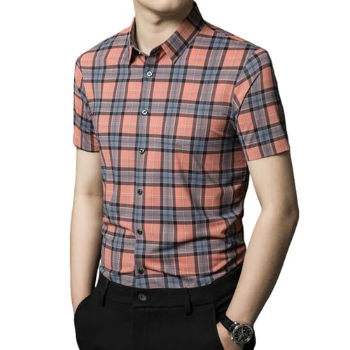 Chemise boutonnée à manches courtes homme à carreaux pour vos terrasses et sorties décontractées