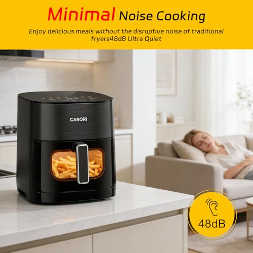 6Qt Air Fryer 14-in-1 with Viewing Window, Large Capacity, 392℉ Max Crisp, No Flipping Dual Heating, 1700W Fast Even Cooking, Nonstick Dishwasher Safe Basket, Bake Roast Dehydrate Reheat by carori - Used condition - Image 8