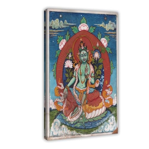 Toile bouddhiste Tara verte pour une décoration intérieure inspirante