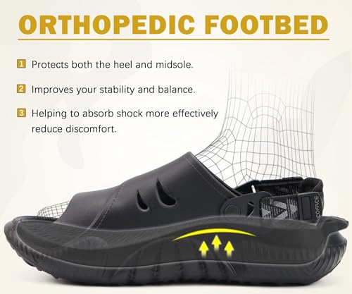 Image of COFACE Mens Orthotic Clogs Orthopedic Mules for Men Recovery Sandals Man Plantar Fasciitis Summer Casual Size 7-15