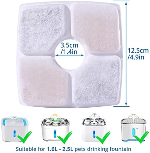 RBAYSALE Cat Water Fountain Filters for 2.5l Fountain Filter for Cat Drinking Filters Flower Fountain Filter Square Replacement Filters Activated Carbon Filter for Pet Automatic Drinking Dispenser