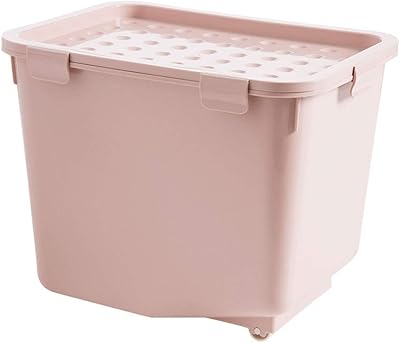 pink storage tote with lid