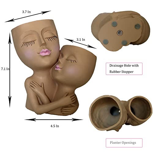 Dolkgy Face Planters Pots Head Vase, Head Planter For Indoor Outdoor Plants, Unique Flower Pots With Faces Creative Lady Heads Office Flower Vase, Cute Women Head Pot For For Home Succulents Cactus #TOP3