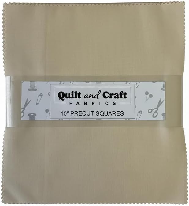 42-Piece 10" Fabric Squares - Spring Color Palette - Premium Cotton Quilting Precuts - Pastels & Florals