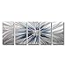 RICHSPACE ARTS Contemporary Metal Wall Art Blue and Silver Modern Sculpture Decor for Living Room 3d Flower Aluminum Artwork for Home and Office Farmhouse Style