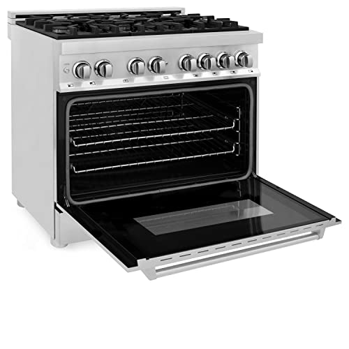 Zline 36" 4.6 Cu. Ft. Dual Fuel Range With Gas Stove And Electric Oven With Color Door Options (Ra36) (Stainless Steel) #TOP5