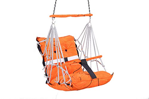 Image of BOFFLE Cotton Swing Chair for Kids Baby's Children Folding and Washable1-6 Years with Safety Belt /Home,Garden Jhula for Babies|Swing for Kids | Seat and Back Side 16x16 inch
