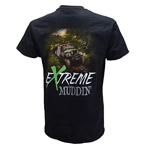 Extreme Muddin 4x4 on a Black T Shirt - Large