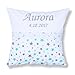 Amilian® Poduszka 40 x 40 cm z imieniem data gwiazdka mała turkusowa
