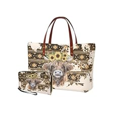 Beige-aztec Highland Cow Sunflower