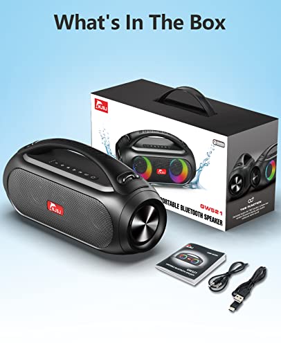 Njsj Portable Bluetooth Speaker With Deep Bass, 40W Ipx6 Waterproof Bluetooth Speakers, Outdoor Wireless Speaker W/Rgb Lights, 24H Playtime/Stereo Pairing/Power Bank/Usb/Aux For Camping, Party, Beach #TOP6