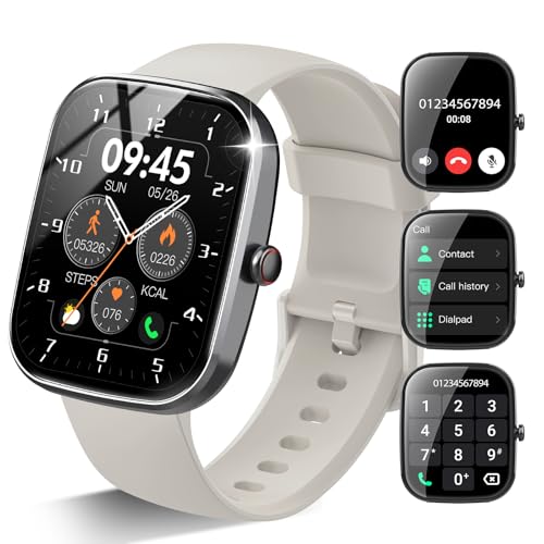 Csasan Reloj Inteligente Hombre Mujer, 1.91" Smartwatch con Llamadas Bluetooth y Whatsapp Notificación, 113+ Deportivos Modos Smart Watch con Pulsómetro/Monitor de Sueño, IP68 Pulsera Actividad Gris