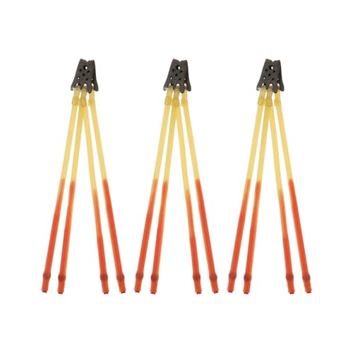 MXLUSINE 3PCS Hunting Slingshot Elastic Replacement Bands Sets, Heavy Duty Sling Shot Rubber Tubing for Adult (2 Rubber Tubes * 2 Sides, Yellow+Red)