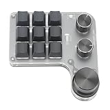 Mini Clavier Mécanique, 9 Touches 3 Boutons de Programmation Clavier de Jeu Anti-poussière sans Fil Filaire Double Modes Clavier de Raccourci RVB avec 18 Touches Express