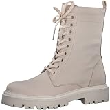 Marco Tozzi Damen 2-2-25295-29 Leder Schnürstiefelette Stiefelette, Cream, 39 EU