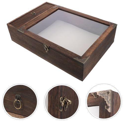 BAZEITFLOW Vitrina de Madera Rústica Colgante para Exhibición de Medallas y Recuerdos, Caja de Sombra Profunda Color Carbono con Tapa Transparente para Protección contra Polvo, Adecuado - imagen 9