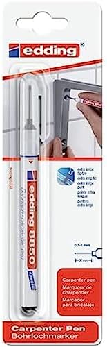 edding 8850 carpenter pen - black - 1 pen - round nib 1 mm - long nib marker for marking hard-to-reach places - 20 mm extra long nib