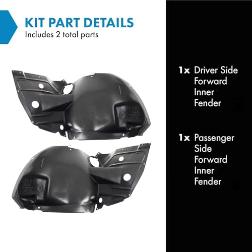 Image of TRQ Inner Fender Liner Set Compatible with 2009-2015 Cadillac CTS GM1248229 GM1249229