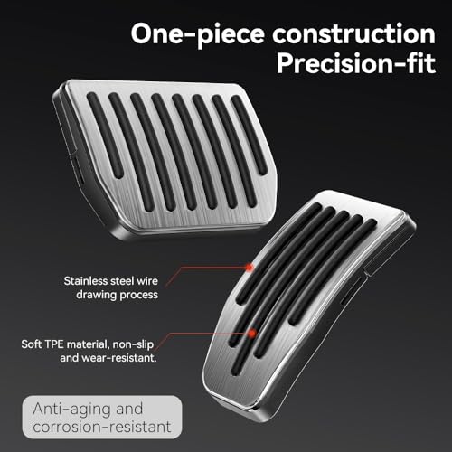 YONZEE Performance Pedal Covers for Tesla Model 3 & Model Y Juniper, 2026 Upgrade Snap-Lock Aluminum Brake & Accelerator Pedals, Non-Slip Replacement Accessories by YONZEE - Used condition - Image 5