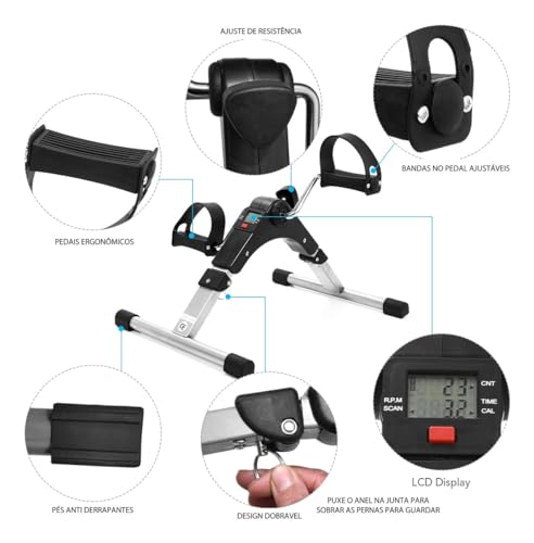 Mini Pedal Cicloergometro Fisioterapia Portatil Digital Pro Mini Bicicleta Portátil Cicloergômetro E
