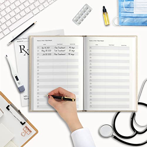 Pet Care Record Book: The Ultimate Health & Medical Hardcover Log Book |Track Vaccination, Vet Visits, Medication, Medical Exams, Expenses, Puppy Shots, Pet Info & More| Minimalist Linen Cover Journal #TOP6