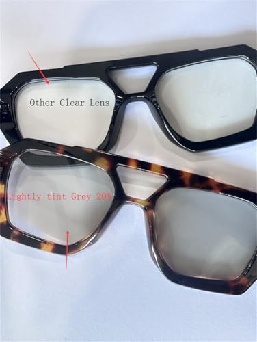 Image of ADE WU Rectangle Sunglasses for Women Men Retro 90s Sunglasses Trendy Black Tortoise Shell Glasses Y2K