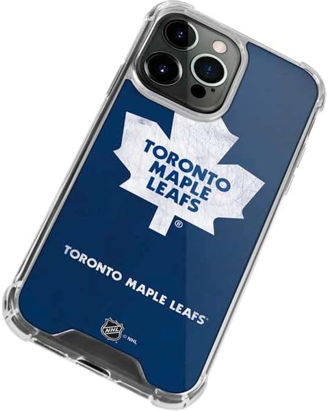 Skinit Clear Phone Case Compatible with iPhone 15 Pro Max - Officially Licensed NHL Toronto Maple Leafs Distressed Design