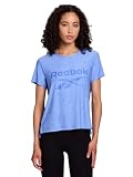 Reebok Women's Glow Short Sleeve Crop Top T-Shirt, Ultramarine Heather, X-Small