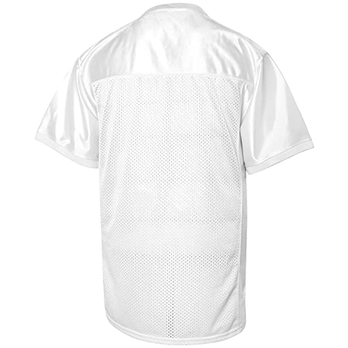 Ayoubaus Blank Football Jersey,90s Hip Hop Sports Mesh Practice Plain Football Shirt(White, X-Small) by Ayoubaus - Used condition - Image 3