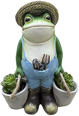 COGOALL Frog Figurines Ornament Decor Garden Resin Flowerpots Cute animal decorations for Shelves Table Desk Decor