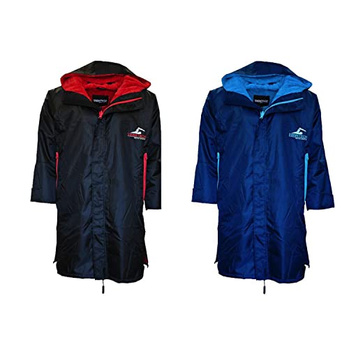 Image of 2022 SwimTech Parka Robe with Sherpa lining windproof and water resistant (XSmall, Navy/Blue)