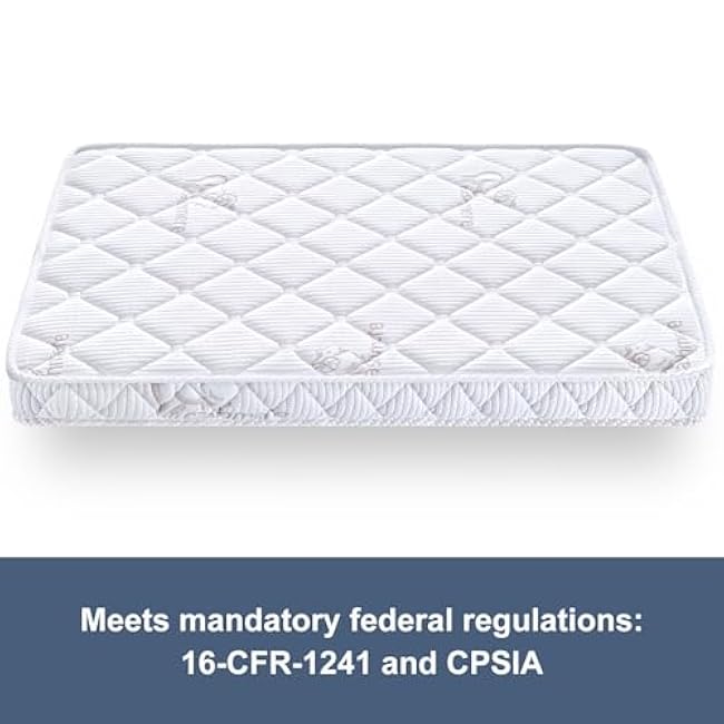 Pack and Play Mattress - 38 x 26- Premium Knitted Fabric Safety Reinforced Play Yard Mattress - Fits for Graco & Baby Trend & Pamo Babe Playard, Firm Support and Comfort Foam£¬White