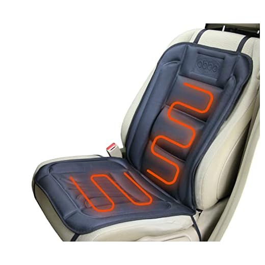 ObboMed SH-4160F Patented 4-Claw Ultra-Tight Fit Plug 12V Seat Cushion with Lumbar Support for Cold Winter, Color Black
