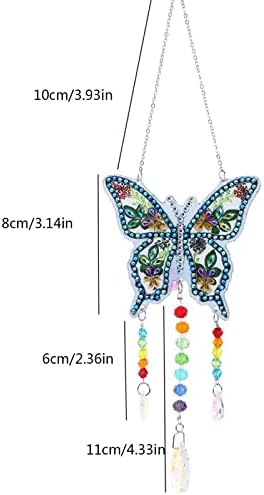 Nlmayt Diamond Painting Wind Chime, DIY Sun Catcher Double Sided Crystal Painting Outdoor Hanging Ornament for Adults Kids DIY Art Crafts Home Garden Decor