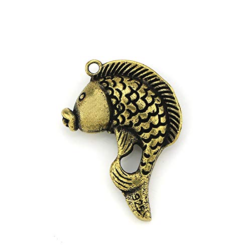 Porte-clés Petit Poisson Suspendu en laiton massif poli Jinllongyu artisanal