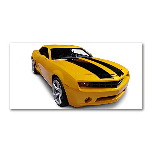 Tableau une voiture de sport jaune Tulup 120x60 cm art mural haut de gamme
